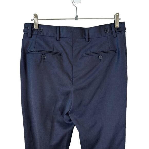Lafaurie Mens 100% Wool Trouser Pants Mid Rise Blue Size EU 38 or US 28 Classic - Picture 5 of 10